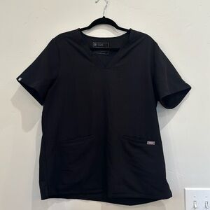 Figs Black Scrub Top